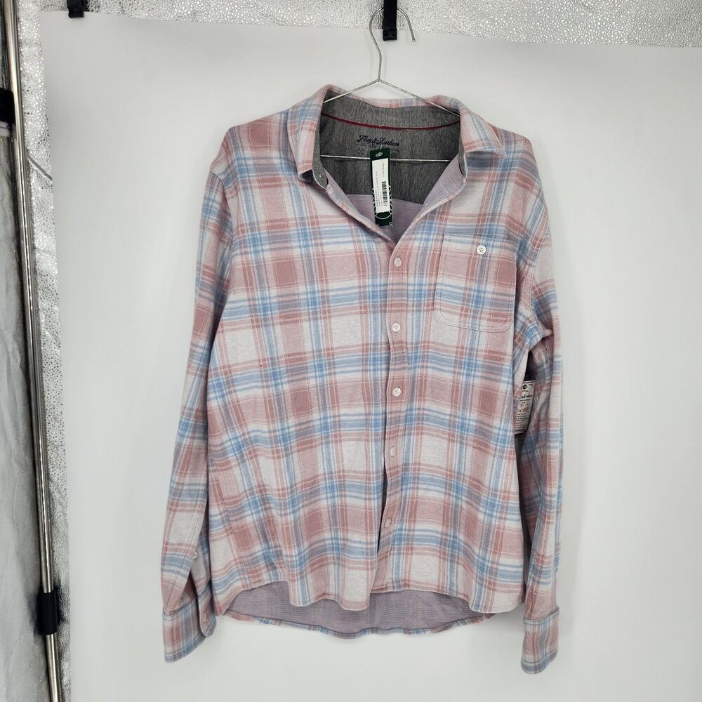 Flag & Anthem Grey Large Ridgetop Knit Flannel Shirt NWT‎